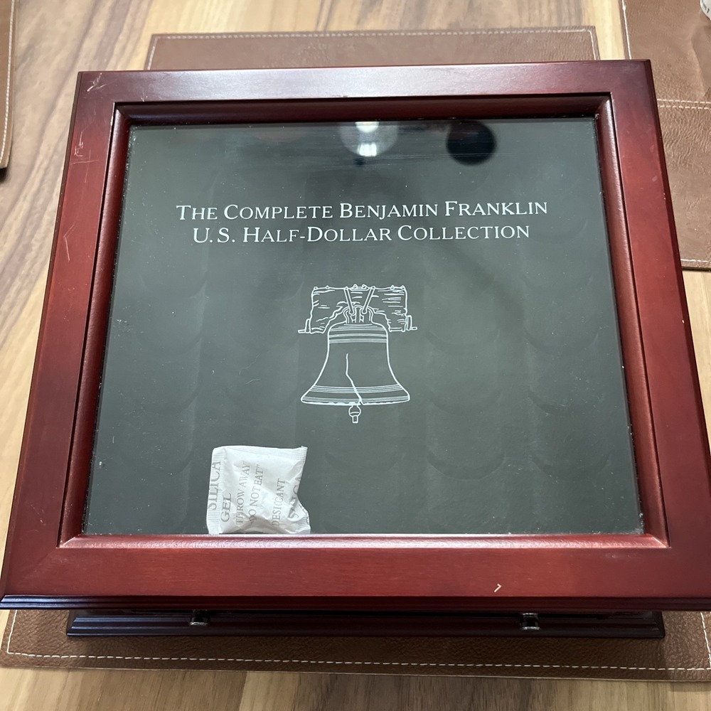 The Complete Benjamin Franklin U.S. Half-Dollar Collection Cherrywood Box No Key